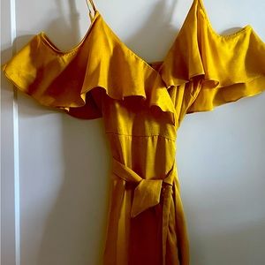 Lulu’s off the shoulder wrap dress with slit